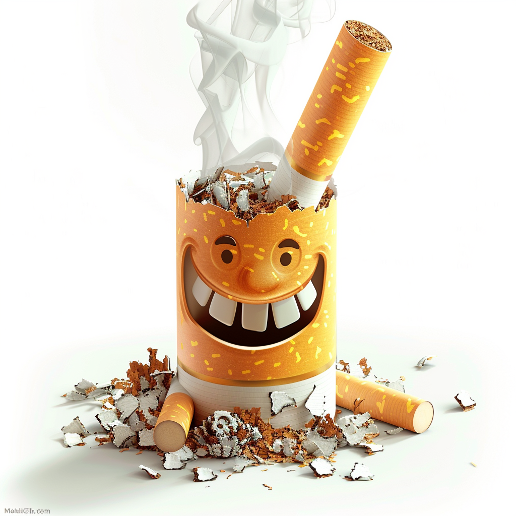 Happy rich cigarette illustration