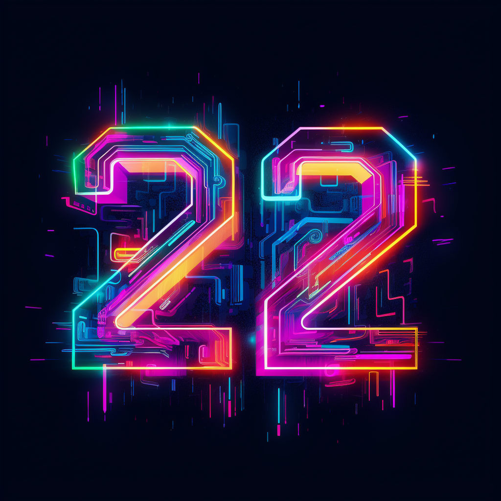 HAPPY 2024  Neon Poster Illustration