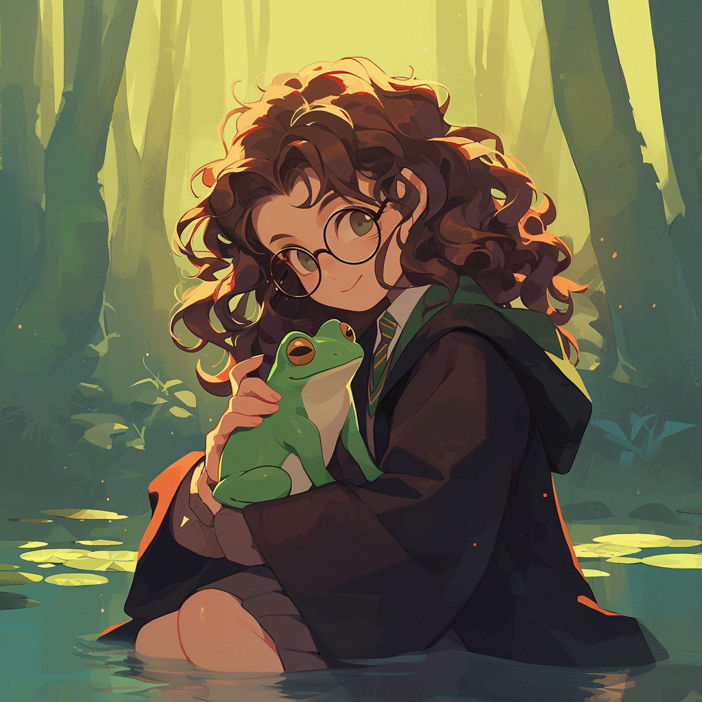 Harry Potter Girl Curly Hair Glasses