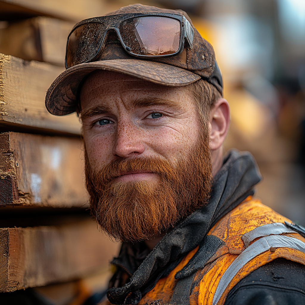 Construction worker carrying planks Brisbane