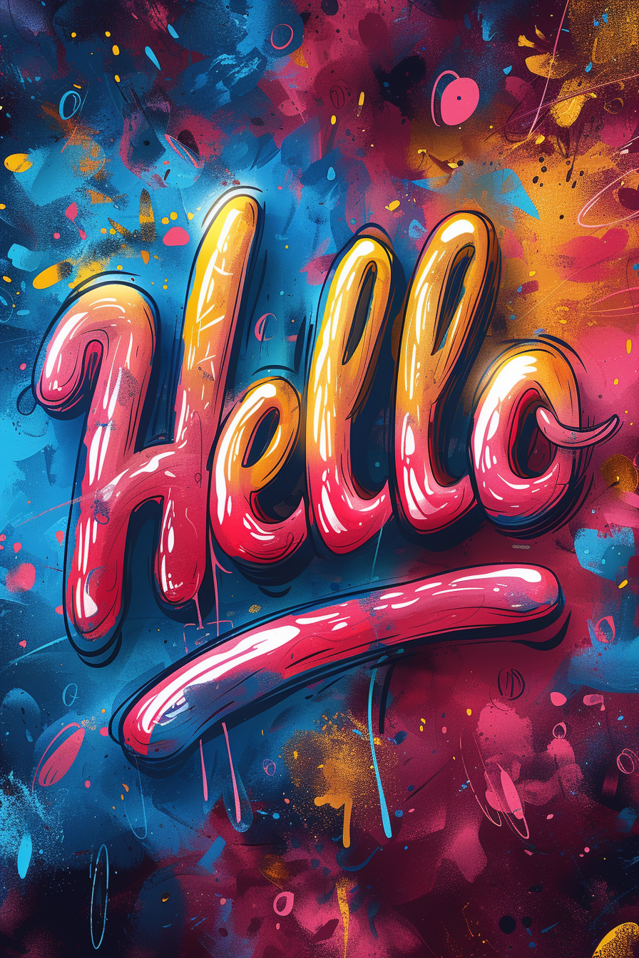 Typography design of words  Hello