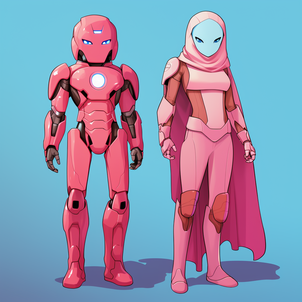 Hijab Megaman Ironman Suit Pinkish Future