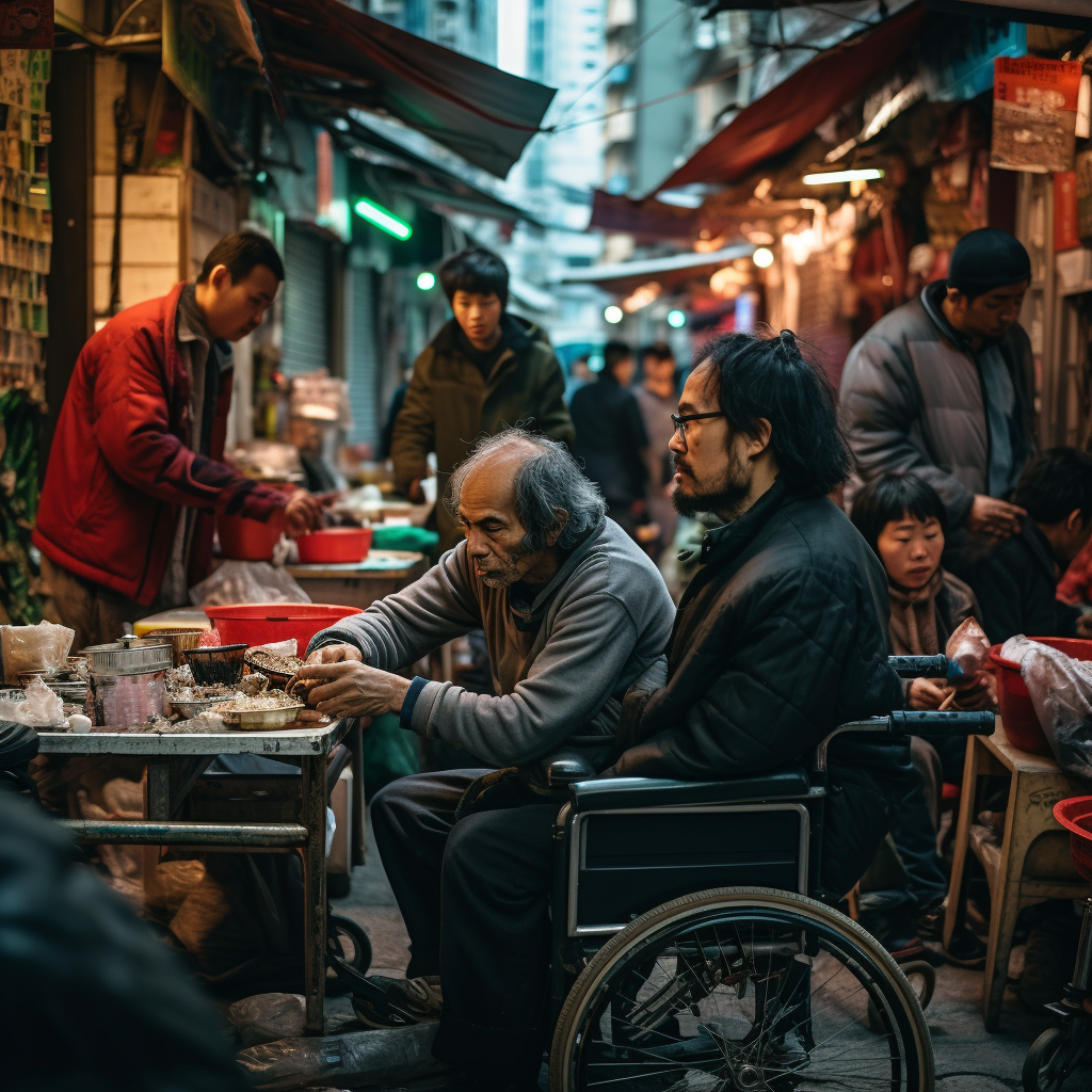 Hong Kong disadvantaged groups visiting people