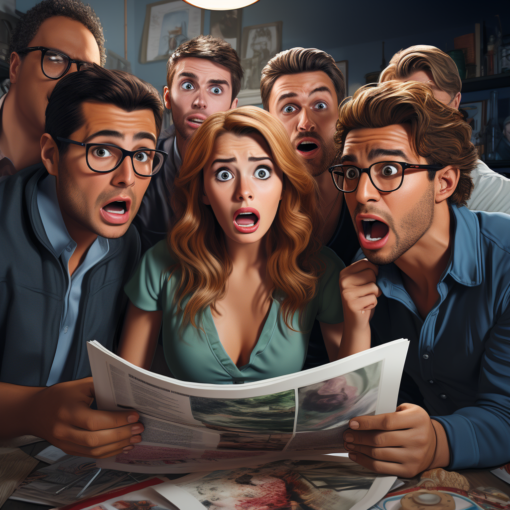 Group of young people react with horror to devastating news