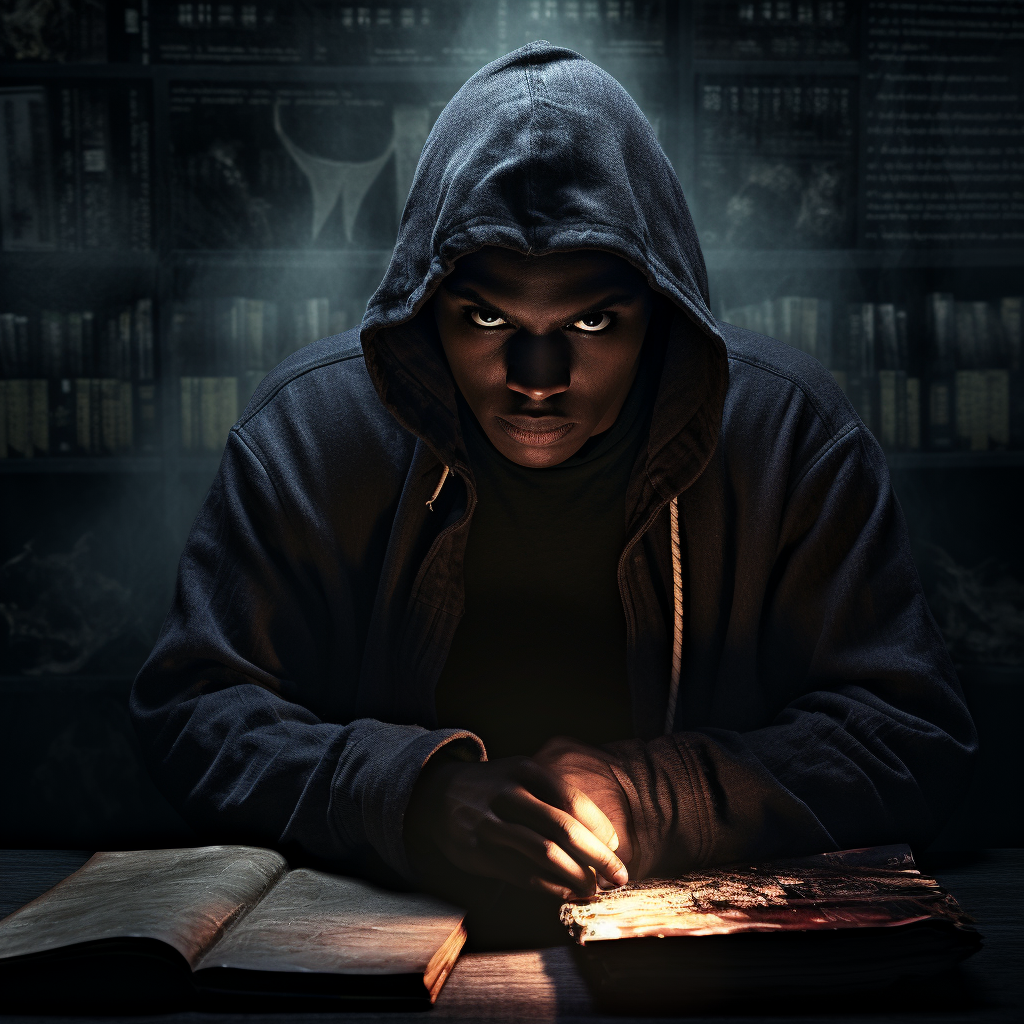 Horror Book Abandoned School Dark Man Smile