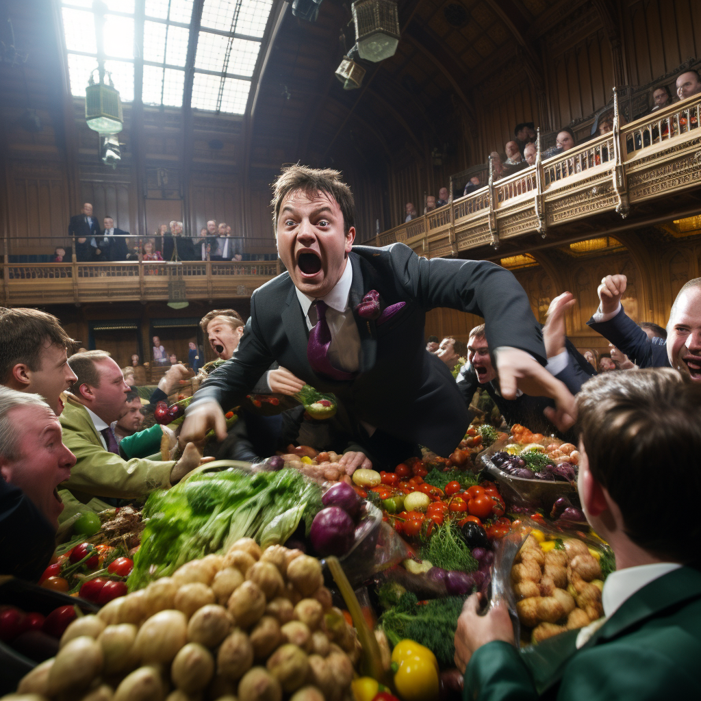 Chaotic food fight in the House of Commons