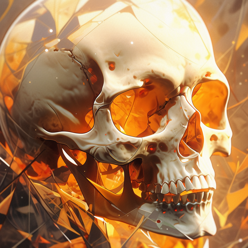 Anime Style Human Skull Closeup