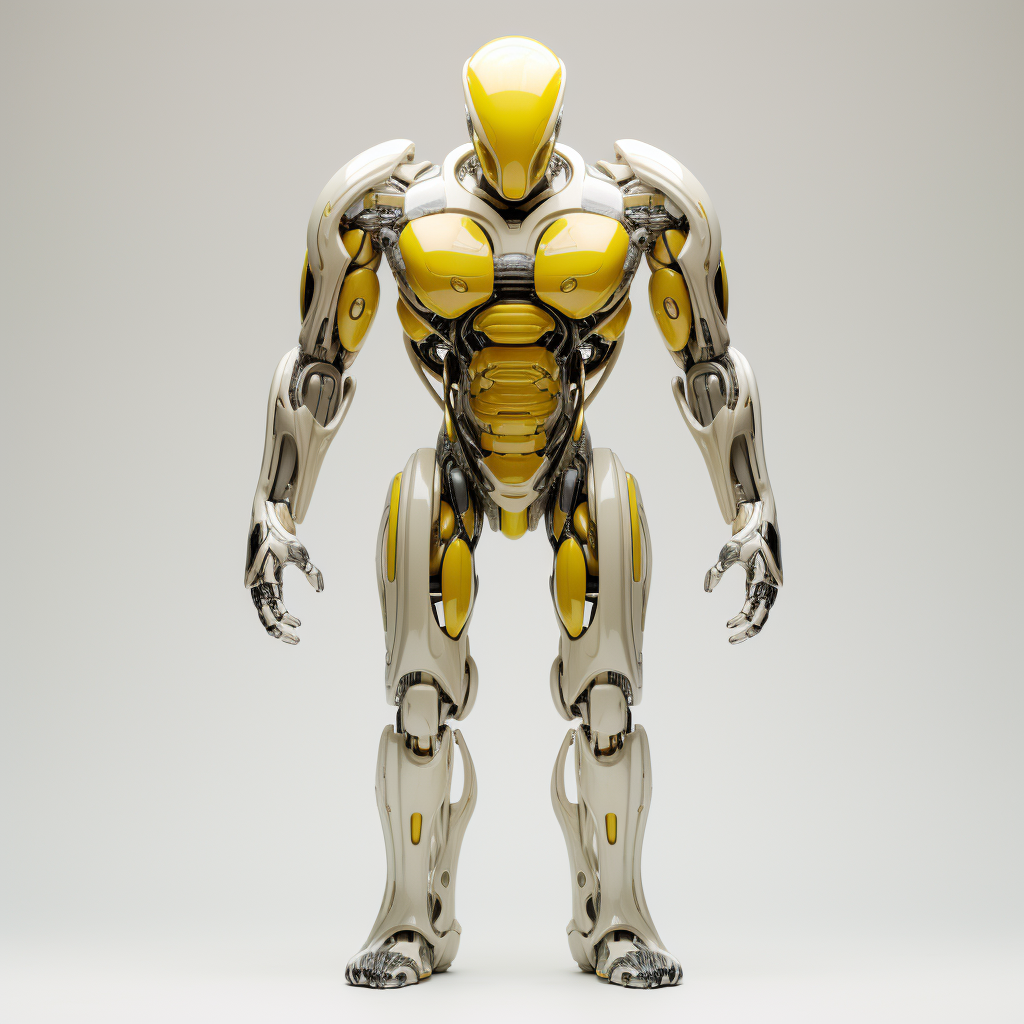 Transparent Organic Muscles Humanoid Robot Front