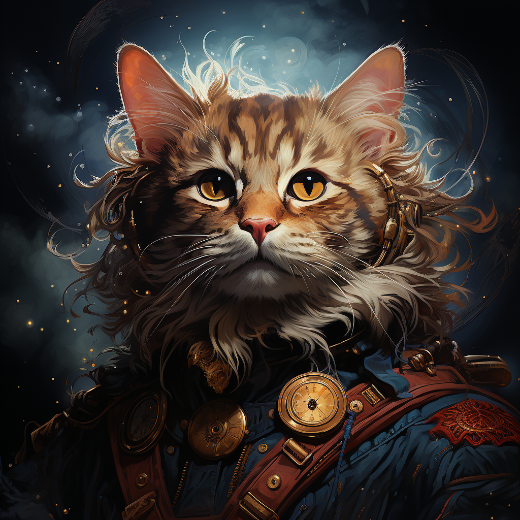 Cosmic Feline with Real Fur