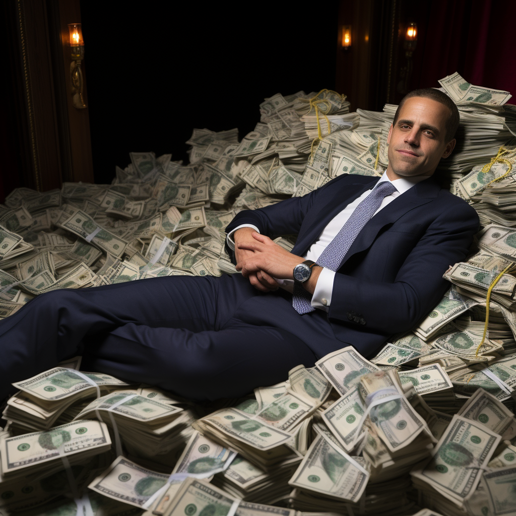 Hunter Biden resting on cash