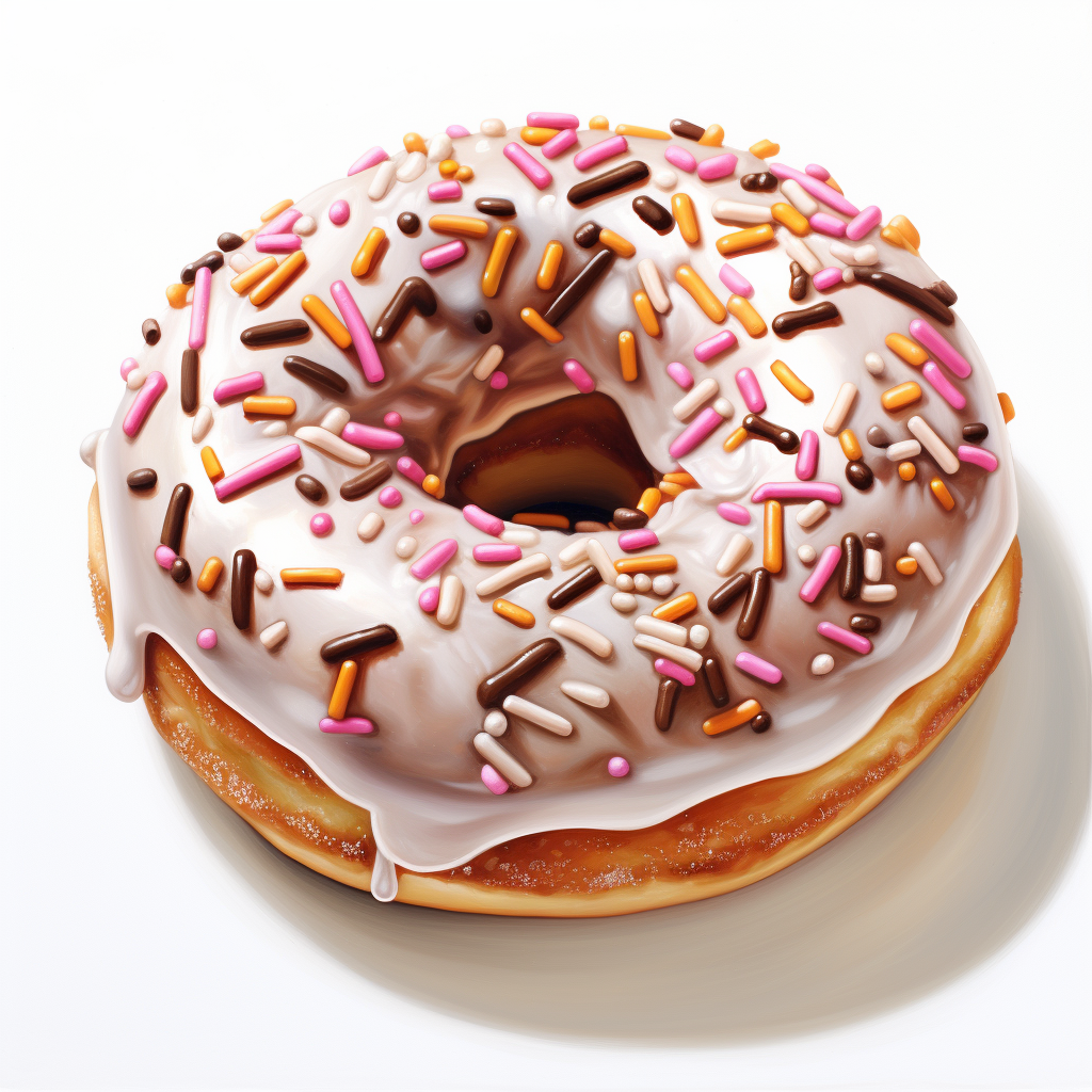 Hyper Realistic Donut on White Background