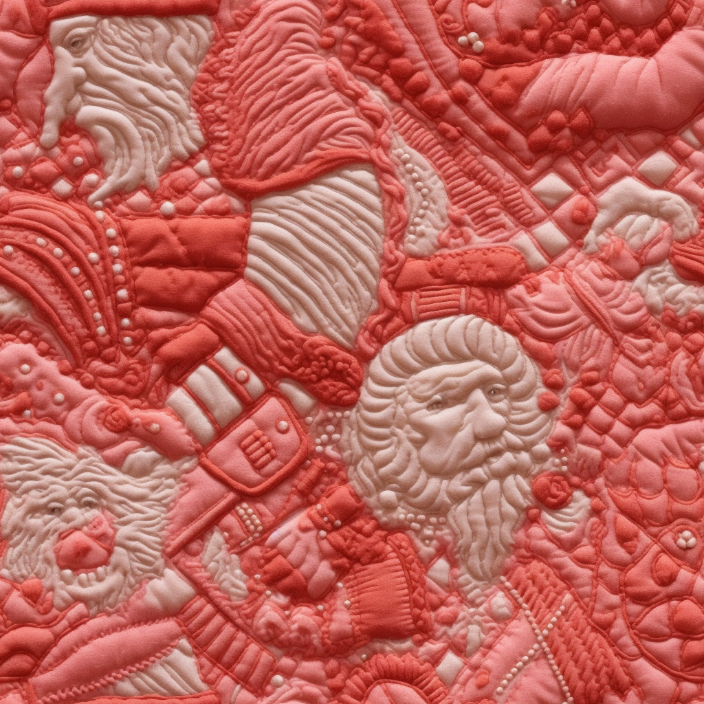 Hyperrealistic Santa Claus Fabric Artwork