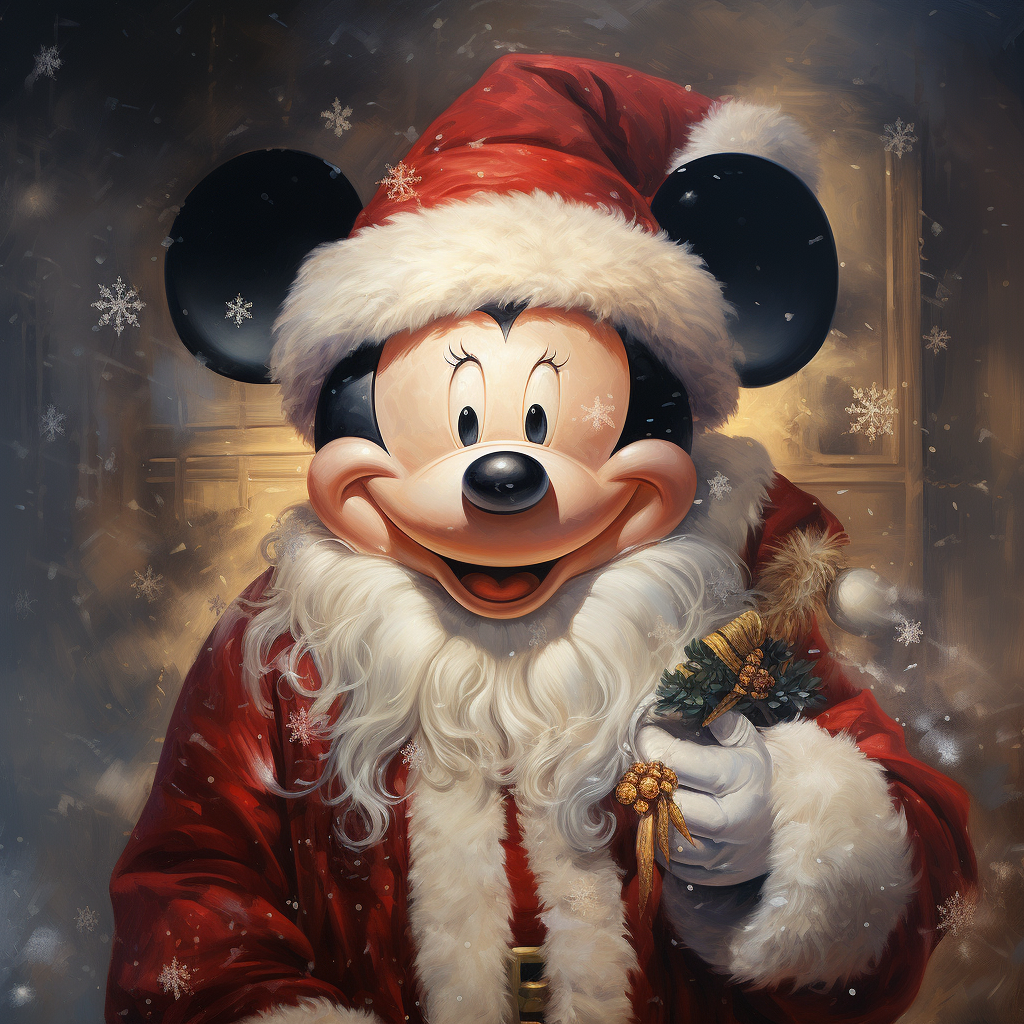 Hyperrealistic Mickey Mouse at Christmas