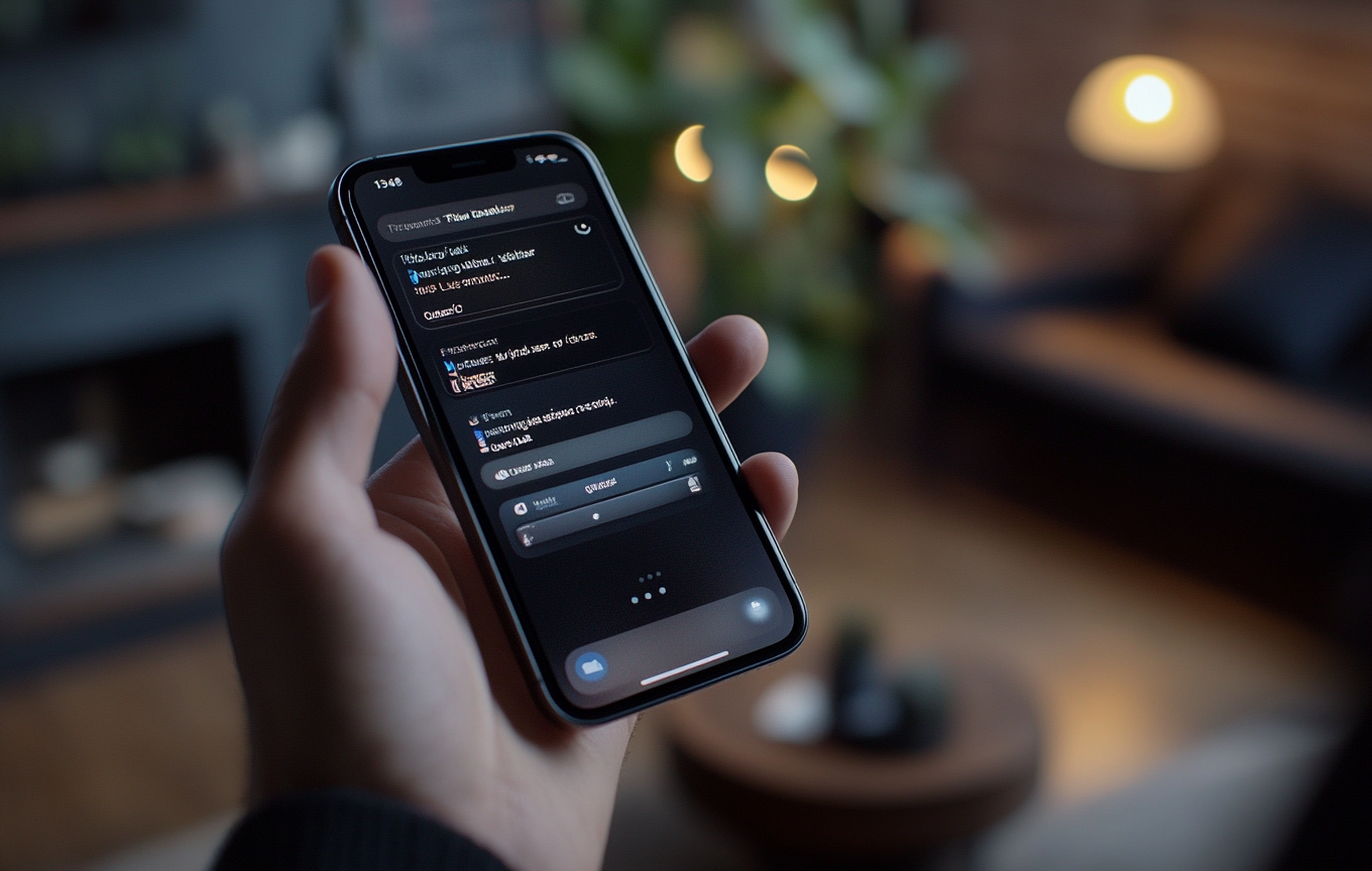 iPhone 15, dropdown element, QuickType bar, hyper realistic.