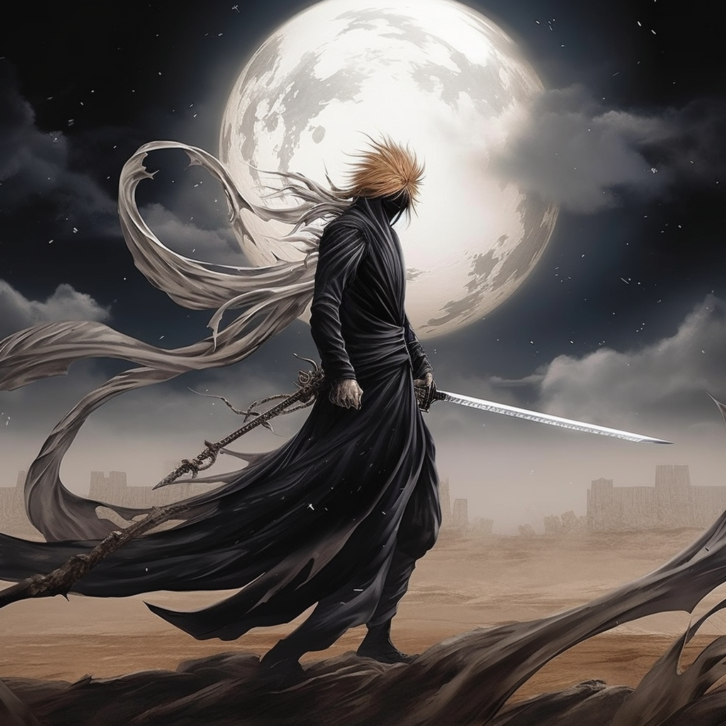 Realistic image of Kurosaki Ichigo in Final Getsuga Tensho