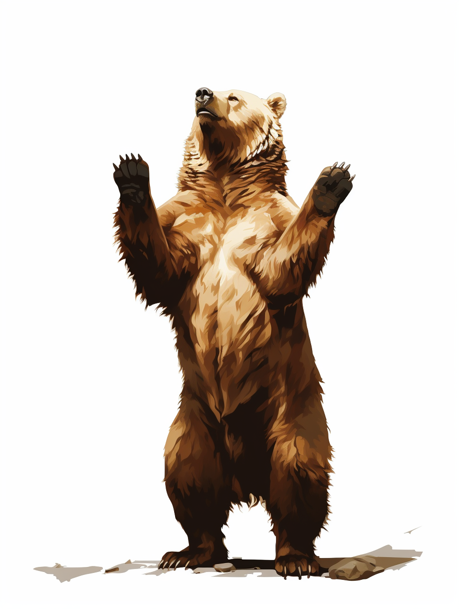 Grizzly bear t-pose stencil