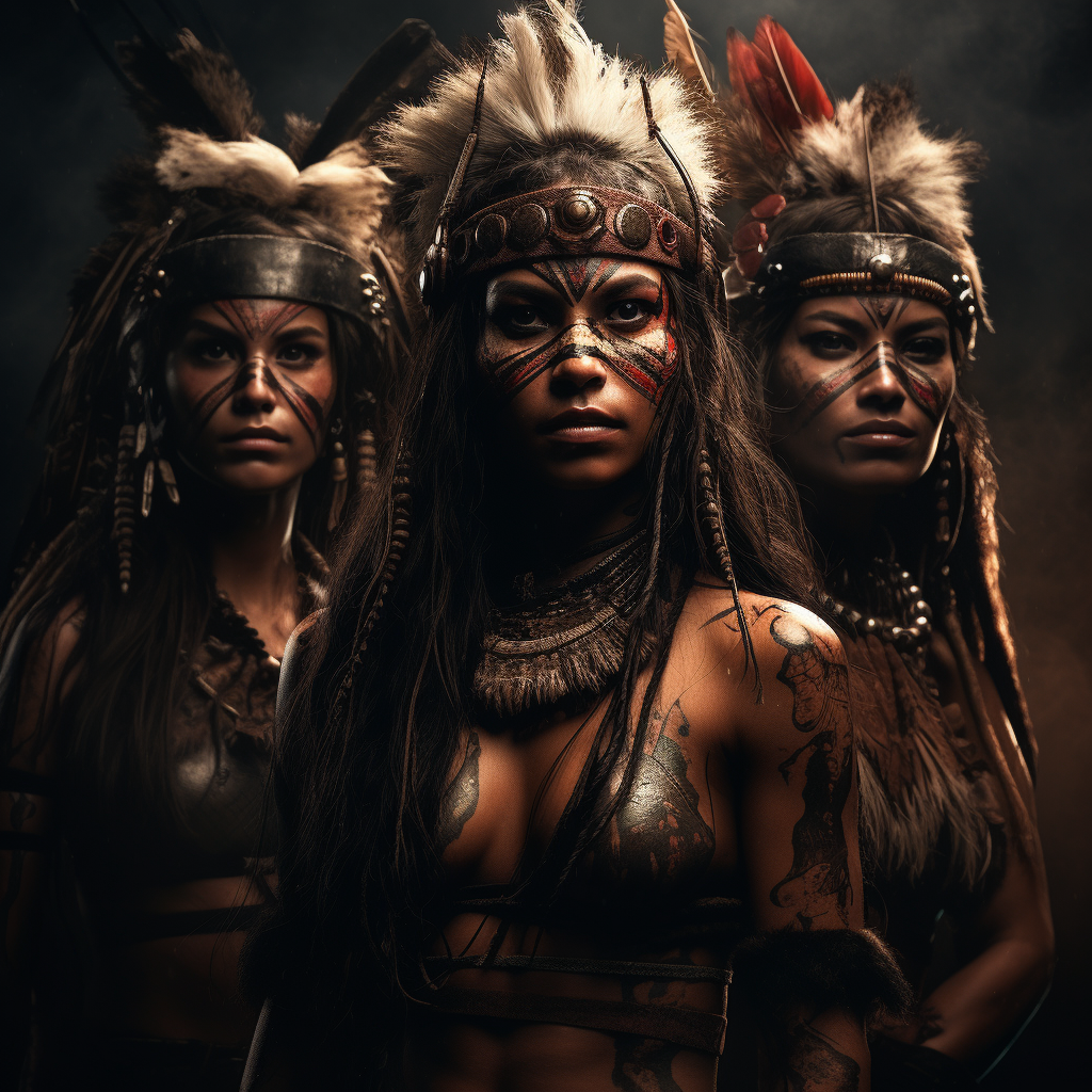 Incredible Amazonian warriors in animal fur