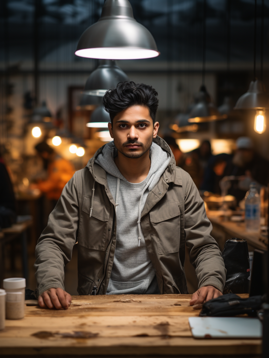 Young Indian Man Holding a Steaming Hot Bun