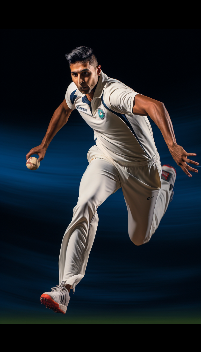 Indian Cricket Fast Bowler in Action