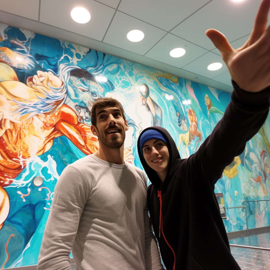 Selfie with Michael Phelps at Indoor Sport Pool