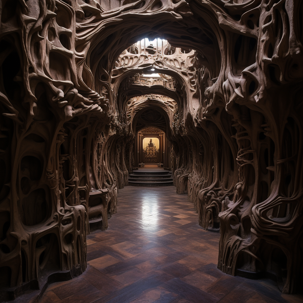 Mysterious catacomb with crooked floor