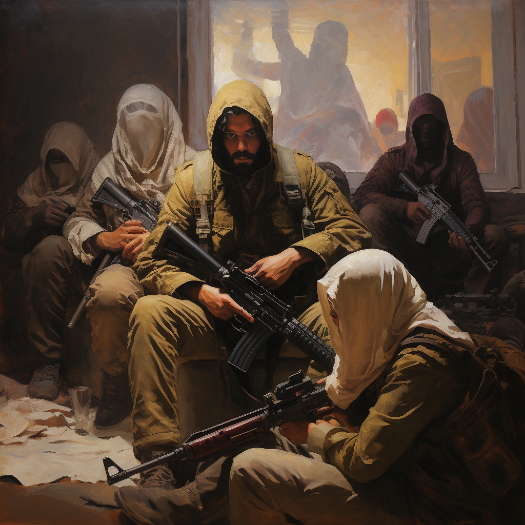 Insurgents attacking during a hostage rescue mission