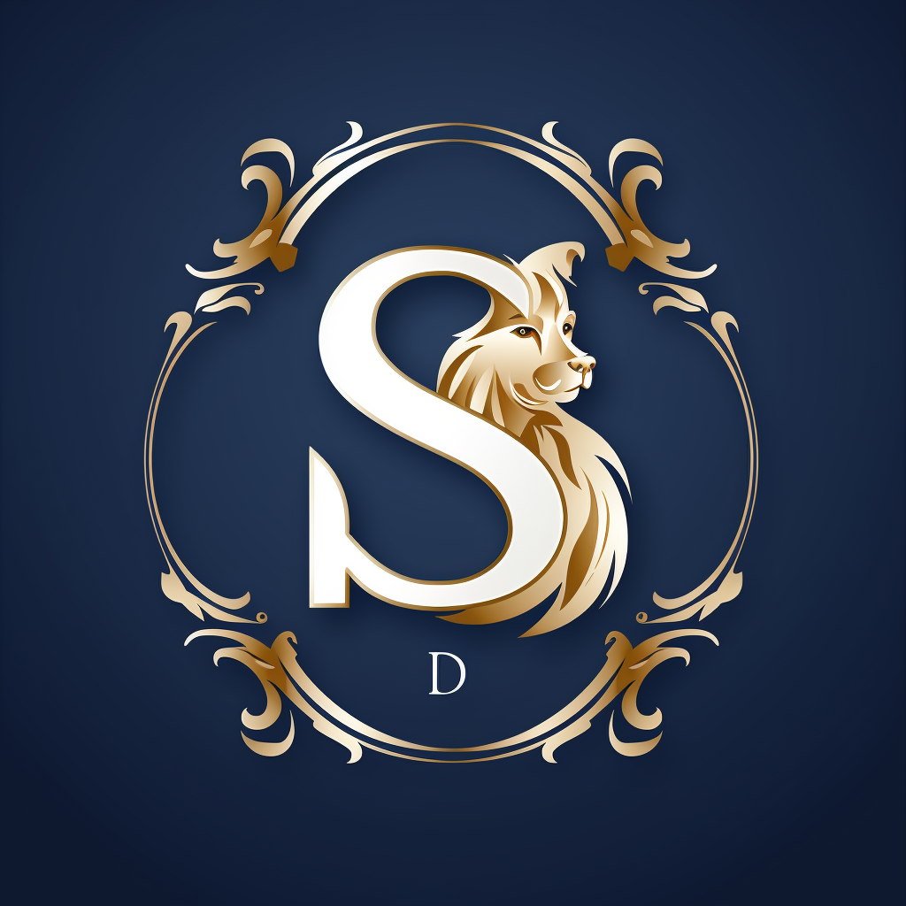 Integrated dog logo with S and D