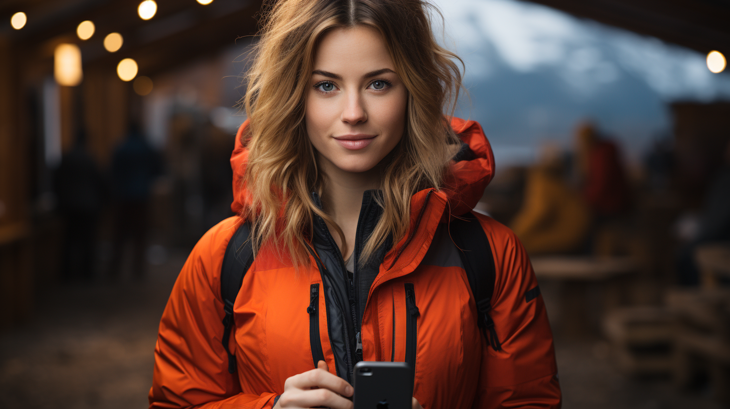 Close-up of woman holding iPhone in bedroom