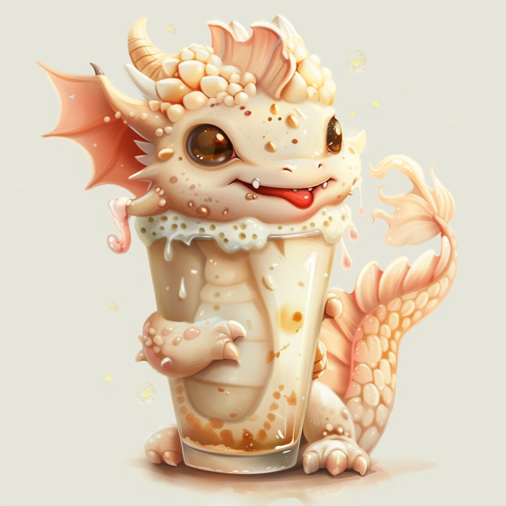 Irish Cream Dragon Lovecore Cute Cartoonish