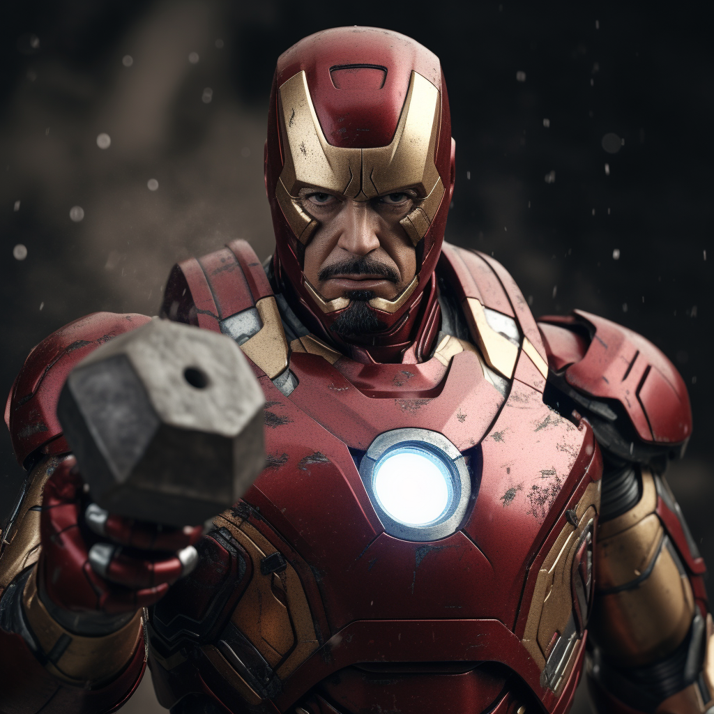 Iron Man with Thor Mjolnir