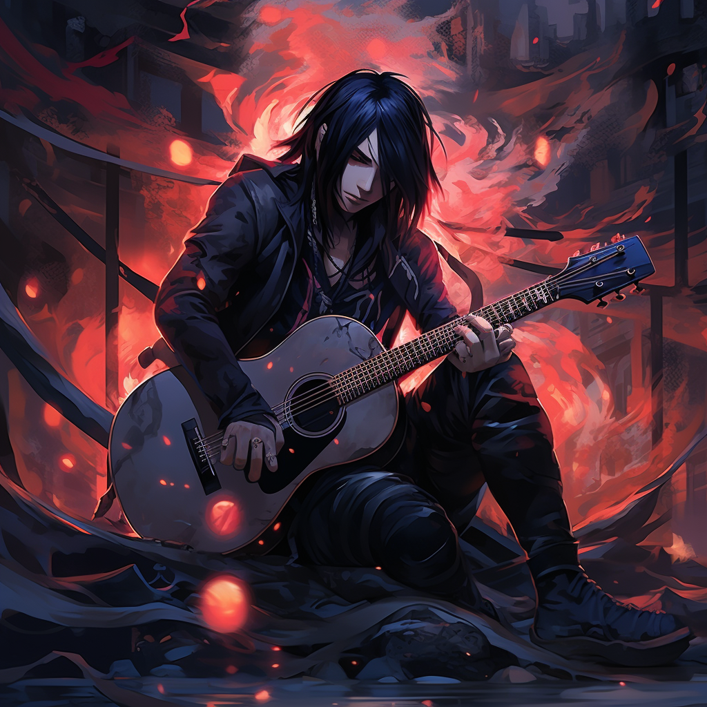 Itachi Uchiha as Rockstar - Dark Aesthetic