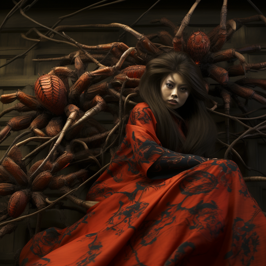 Japanese Demon Spider Woman Cocoons