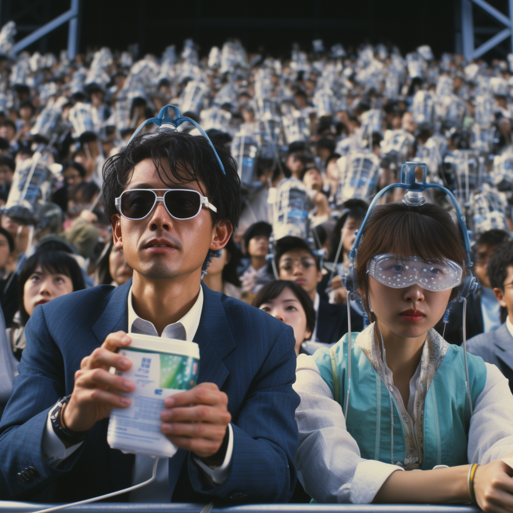 Japanese geeks enjoying alcohol and computers