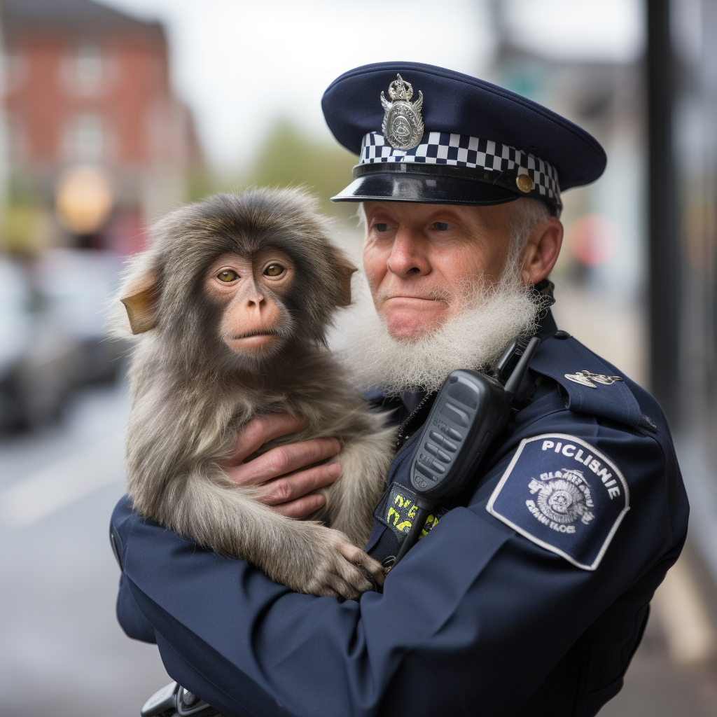 Japanese monkey in Scotland fending police