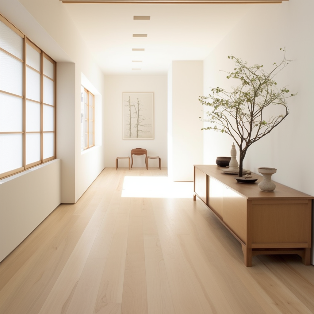 Minimalist Japanese-style hallway with Japandi design