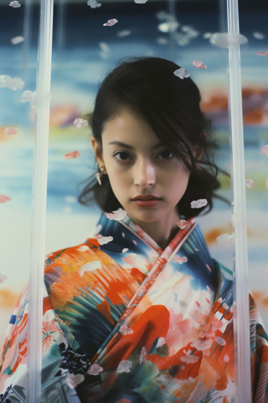 Studio portrait of Japanese woman