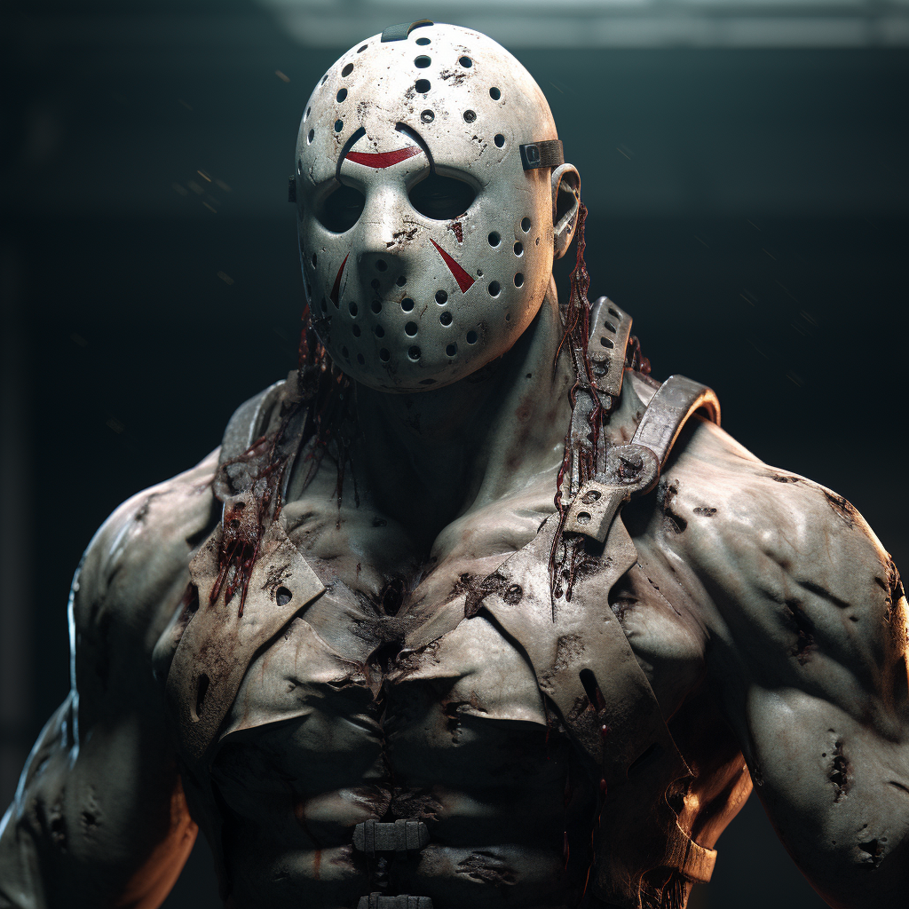 Realistic Jason Voorhees Muscle Bodybuilding Image