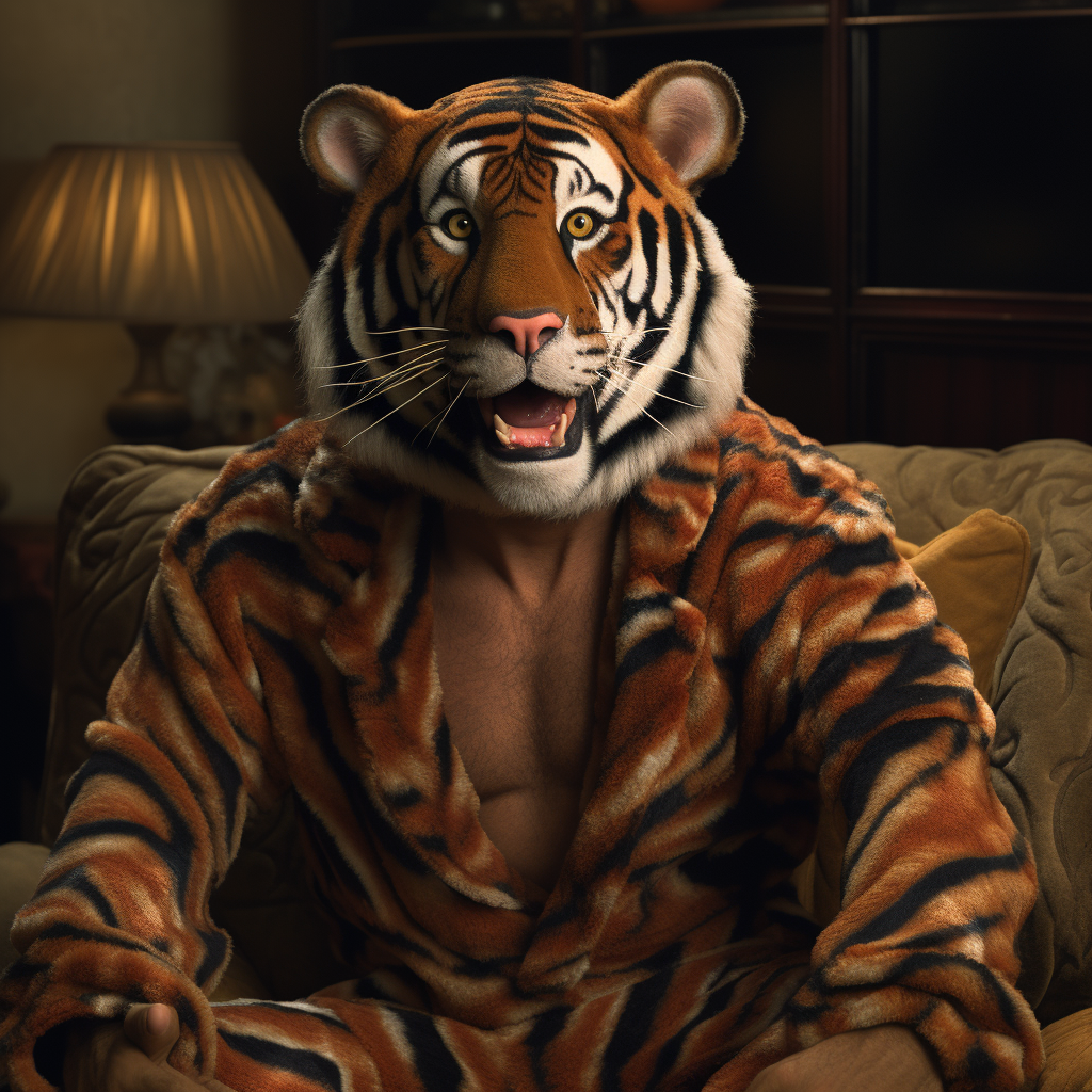 Jerry Seinfeld dressed as a tiger