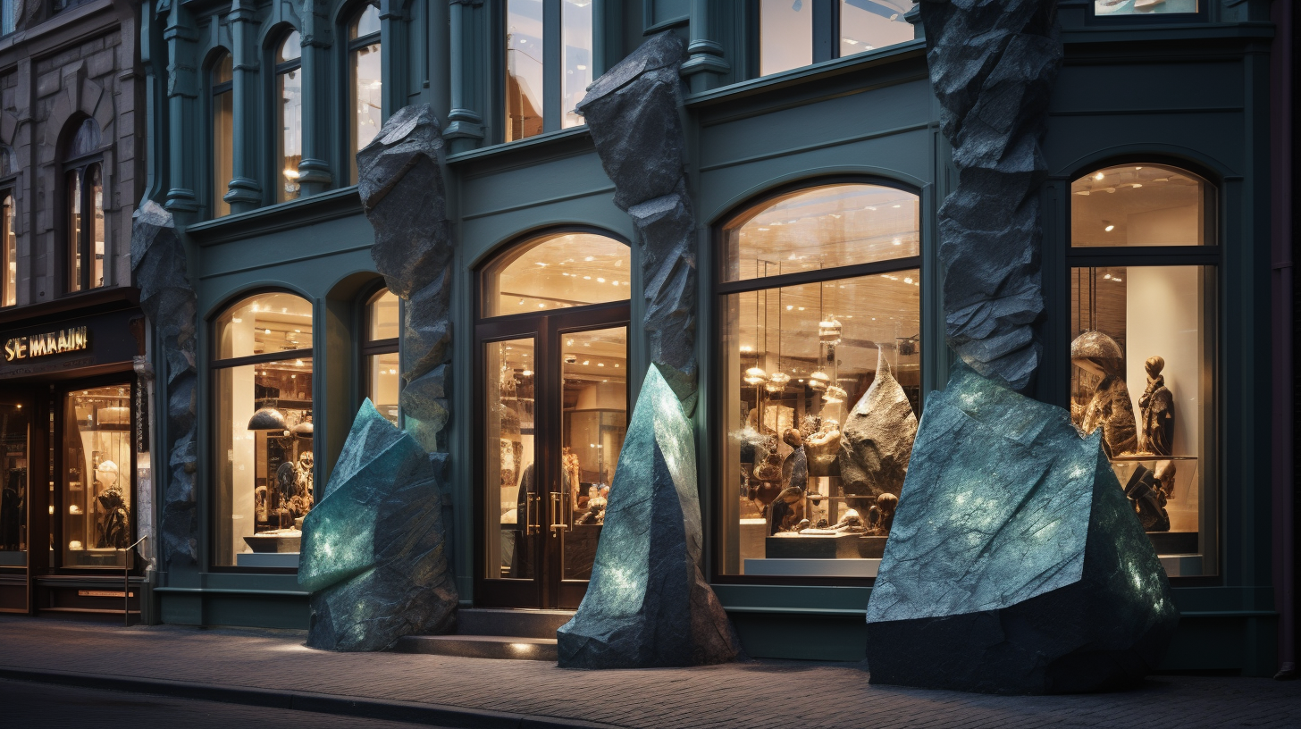 Jewellery store facade with wonder and wilderness