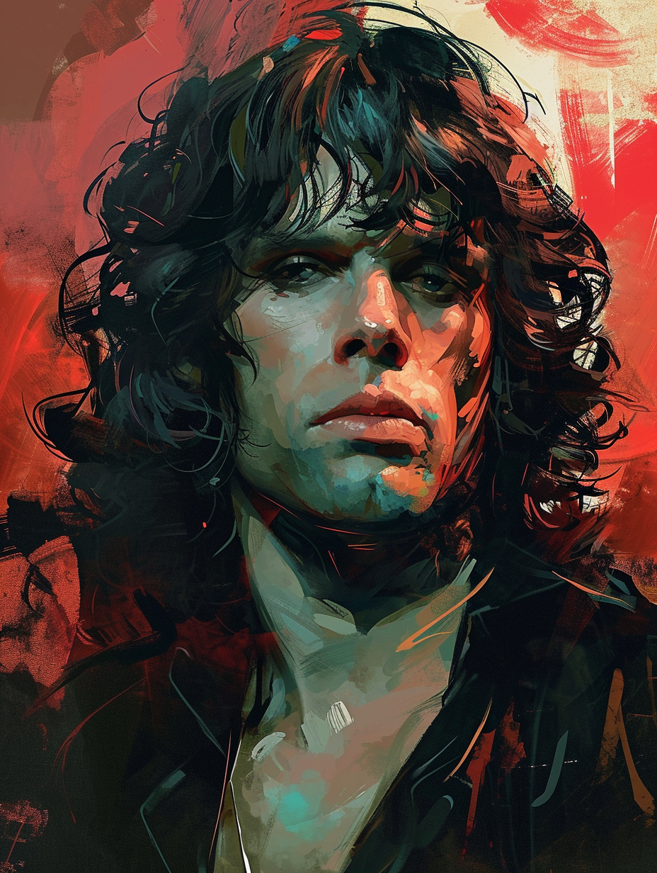 Artistic depiction of Jim Morrison