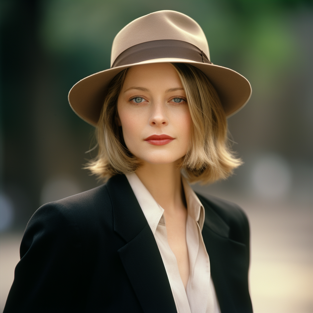 Jodie Foster wearing a Fedora