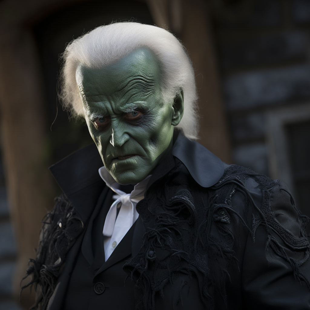 Joe Biden dressed as Doyle Frankenstein