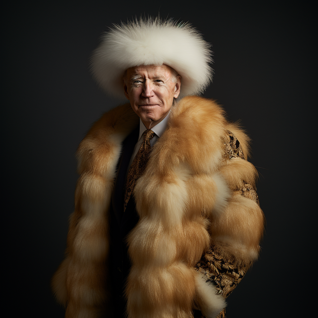 Joe Biden in Pimp Hat and Fur Coat