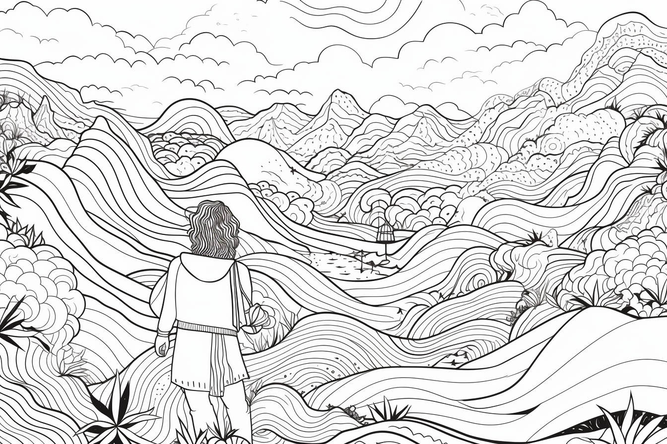 Black and white vector lines in a journey