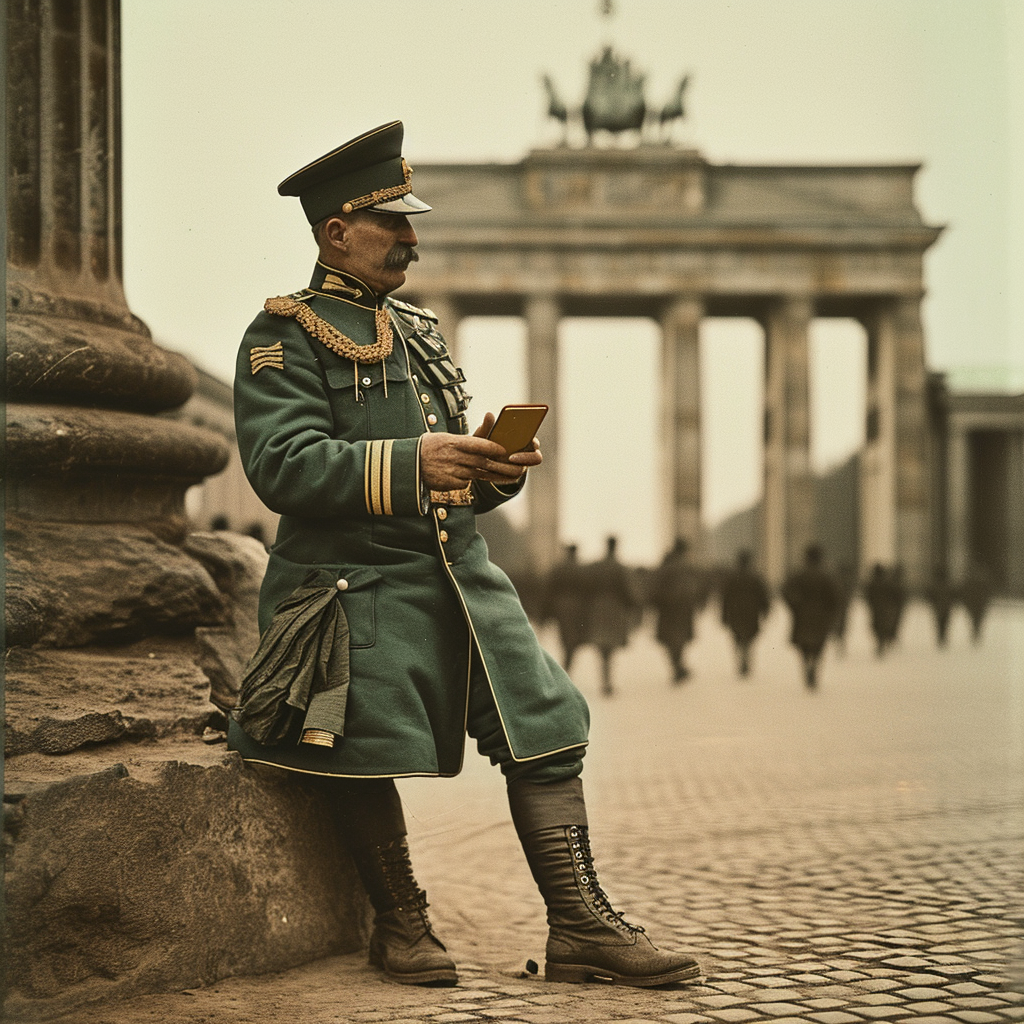 Kaiser Wilhelm II in Green Vans Sneakers at Brandenburger Tor