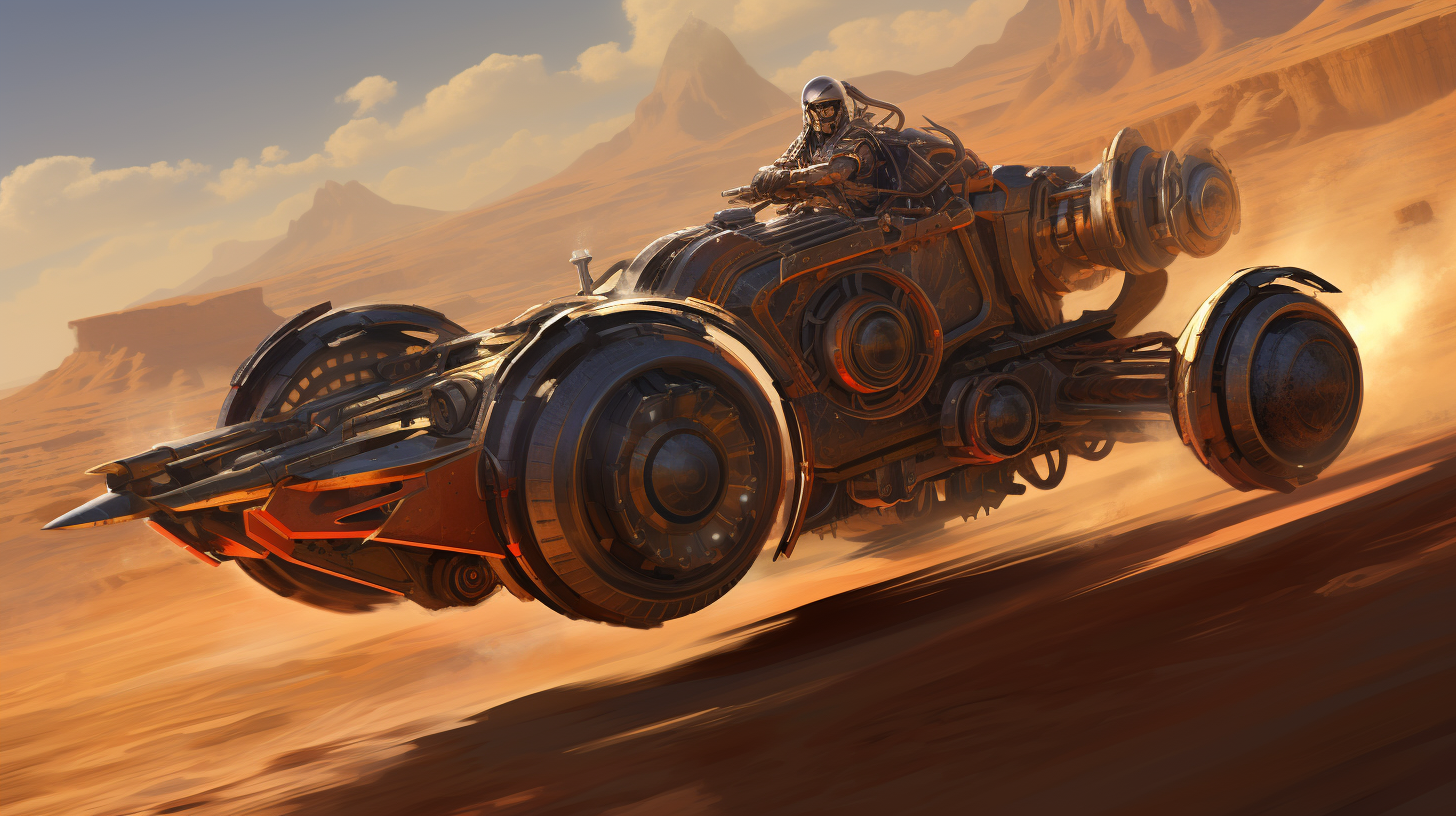 Mechanical artifact racing speeder on Kaladesh