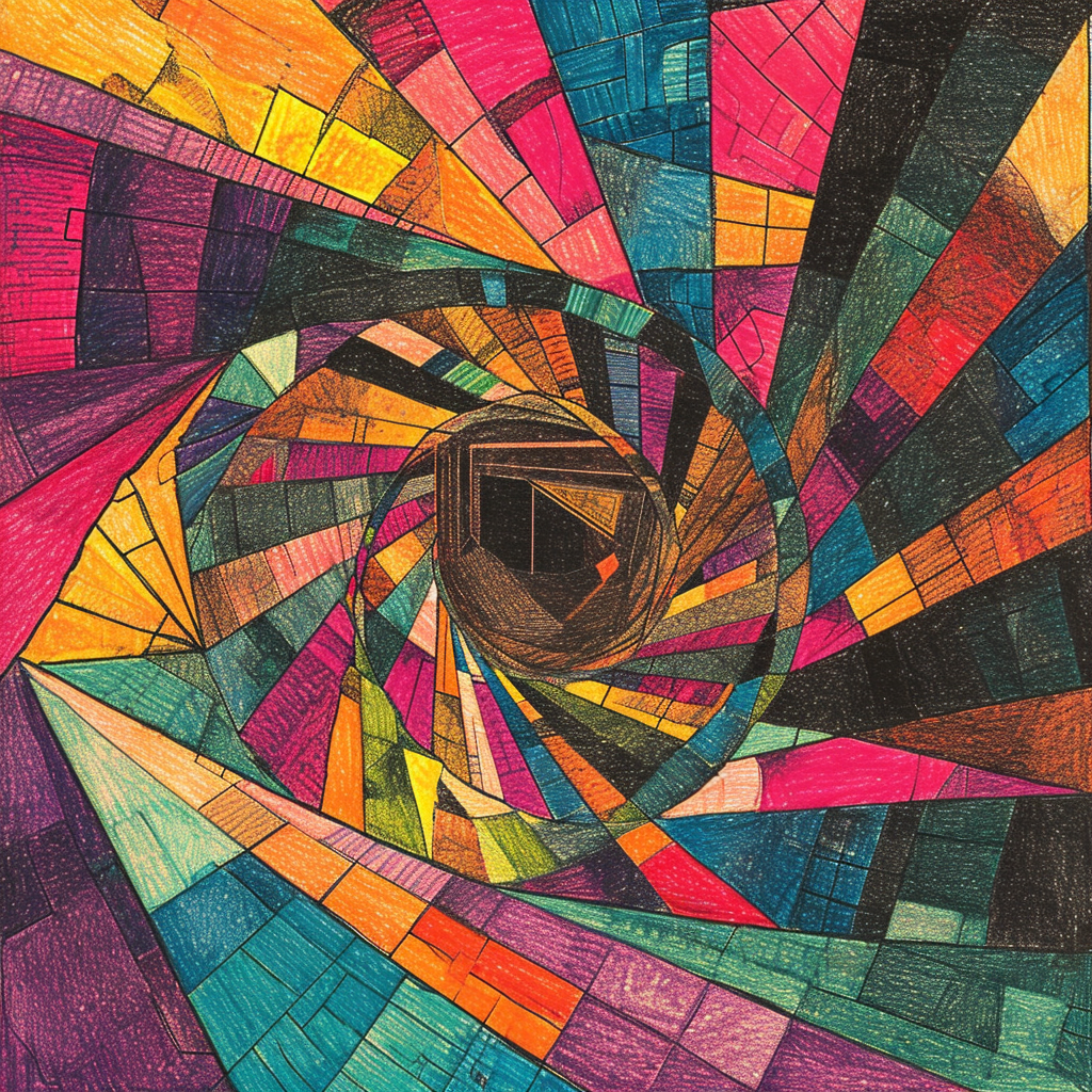 Kaleidoscope vintage comic sketch art