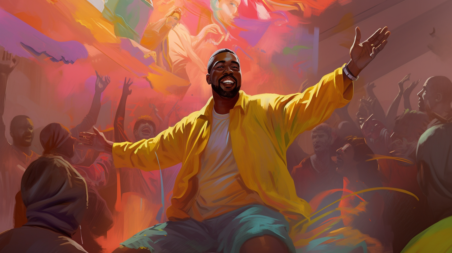 Kanye West enjoying a vibrant Sunday