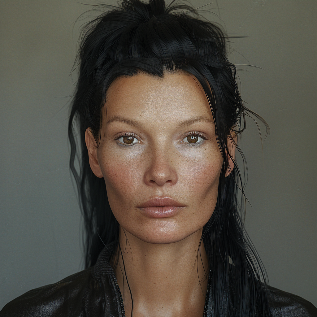 Kate Moss with Black Hair