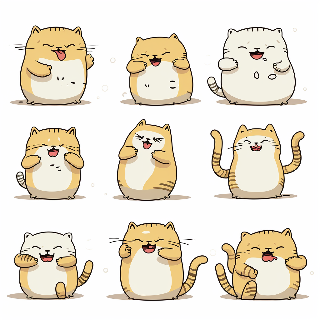 Cute cats in various actions